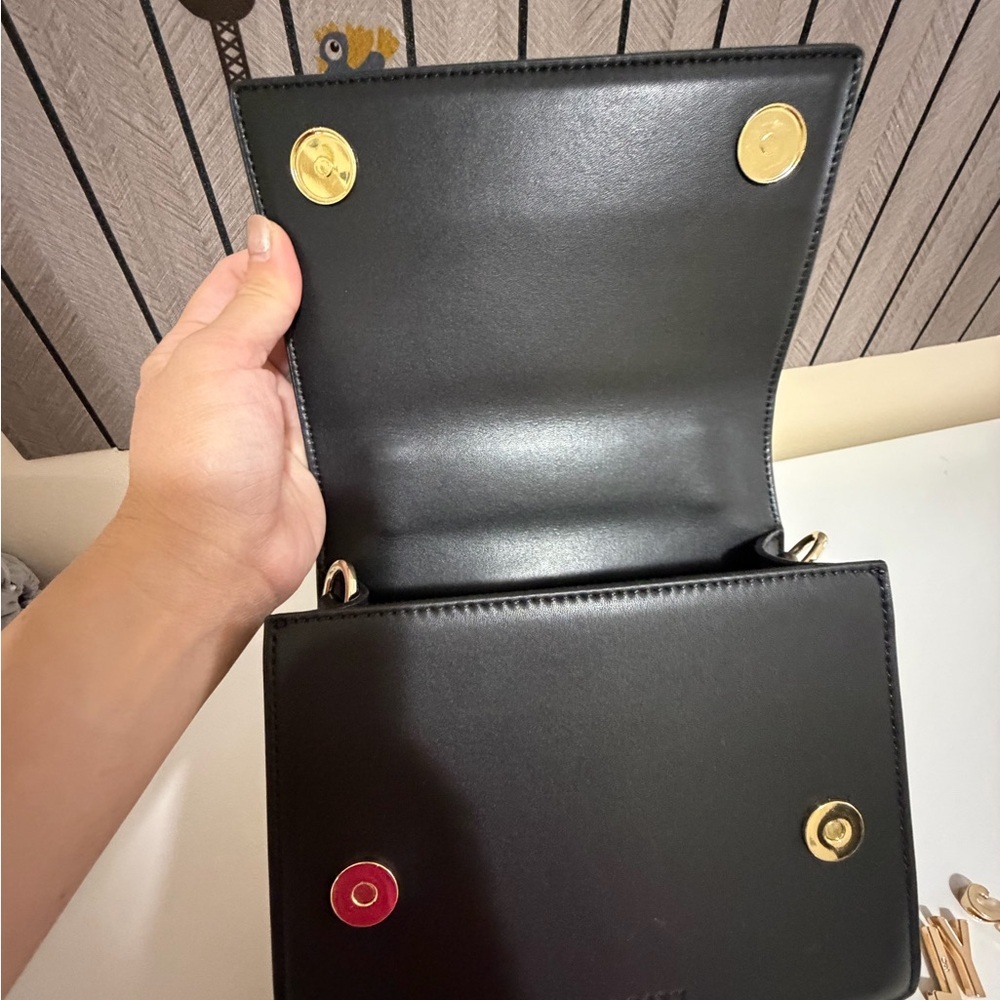 Black Handbag with Gold Accents - Picture 7 of 7